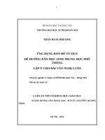 Luận án ứng dụng bản đồ tư duy để hướng dẫn học sinh THPT lập ý cho bài văn nghị luận