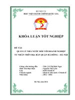 Quản lý nhà nước đối với Doanh nghiệp tư nhân trên địa bàn quận Hà Đông