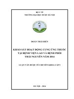 Khảo sát hoạt động cung ứng thuốc tại bệnh viện lao và bệnh phổi thái nguyên năm 2014 