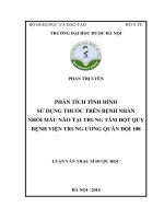 Phân tích tình hình sử dụng thuốc trên bệnh nhân nhồi máu não tại trung tâm đột quỵ bệnh viện trung ương quân đội 108 
