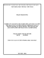 Nghiên cứu xây dựng chuẩn kiến thức, kỹ năng các môn thể thao nâng cao theo chương trình đào tạo của trường Đại học Sư phạm Thể dục thể thao Hà Nội (dẫn chứng môn thể thao nâng cao điền kinh)