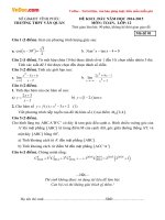 Đề thi khảo sát chất lượng đầu năm môn Toán lớp 12 trường THPT Văn Quán, Vĩnh Phúc năm học 2014 - 2015