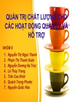 QUẢN TRỊ CHẤT LƯỢNG   HOAT DONG QUAN LY VA HO TRO