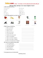 Bài tập Tiếng Anh lớp 4 Let''s learn English 2 Unit 2