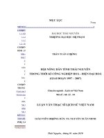 HỘI NÔNG DÂN TỈNH THÁI NGUYÊN TRONG THỜI KÌ CNH – HĐH