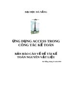 ỨNG DỤNG ACCESS TRONG CÔNG TÁC KẾ TOÁN