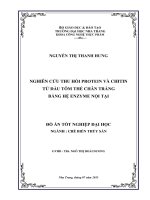 Nghiên cứu thu hồi protein và chitin từ đầu tôm thẻ chân trắng bằng hệ enzyme nội tại 