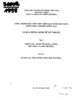 Công trình thủy điện đại ninh trên sông thượng đồng nai – luận chứng kinh tế kỹ thuật – tập 3 thủy lợi kinh tế năng lượng hồ chứa và môi trường – quyển 2 