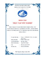 THỰC TRẠNG VÀ GIẢI PHÁP HOÀN THIỆN CÔNG  TÁC  TUYỂN DỤNG NHÂN SỰ  TẠI PHÒNG TỔ CHỨC  HÀNH CHÍNH  CÔNG TY CỔ PHẦN ĐẦU TƯ VÀ THƯƠNG MẠI TNG CHI NHÁNH  SÔNG CÔNG 3