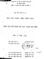 Nhà máy nhiệt điện miền nam – tập 2 phụ lục 