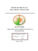 Bài tập nhóm ngành công tác xã hội: trẻ em bị bỏ rơi , trẻ em mồ côi