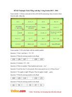 Đề thi Violympic Toán Tiếng Anh lớp 3 vòng 8 năm 2015 - 2016