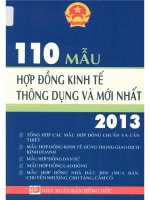 110 mẫu hợp đồng kinh tế thông dụng và mới nhất 2013  quốc cường (hệ thống hóa pdf 