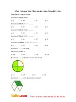 Đề thi Violympic Toán Tiếng Anh lớp 3 vòng 7 năm 2015 - 2016