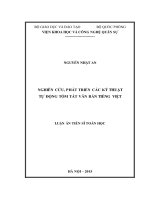 Nghiên cứu phát triển các kỹ thuật tự động tóm tắt văn bản tiếng việt 