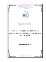 Nâng cao năng lực cạnh tranh của công ty cổ phần đầu tư xây lắp dầu khí số 1 nghệ an 
