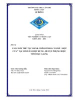 Cải cách hành chính theo cơ chế một cửa thực tiễn tại tỉnh hậu giang