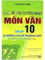 Các đề thi tuyển sinh môn văn vào lớp 10 nguyễn đức hùng 