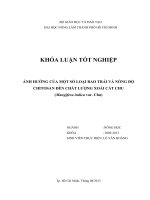 KHÓA LUẬN tốt NGHIỆP ẢNH HƯỞNG của một số LOẠI BAO TRÁI và NỒNG độ CHITOSAN đến CHẤT LƯỢNG XOÀI cát CHU