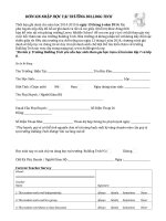 ĐƠN XIN NHẬP HỌC TẠI TRƯỜNG BULLDOG TECH