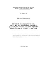 TÓM tắt LUẬN văn THẠC sĩ TỔNG hợp CHẤM LƯỢNG tử cdse NHIỆT độ CAO, NGHIÊN cứu TÍNH CHẤT QUANG MÀNG FTOTiO2CdSe làm điện cực ANODE ỨNG DỤNG TRONG PIN mặt TRỜI