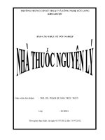 Báo cáo thực tế tốt nghiệp tại nhà thuốc nguyên lý