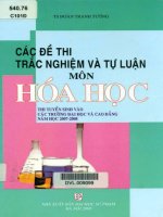 Các đề thi trắc nghiệm và tự luận môn hóa học đoàn thanh tường 