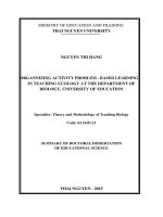 ORGANNIZING ACTIVITY PROBLEM   BASED LEARNING  IN TEACHING ECOLOGY AT THE DEPARTMENT OF BIOLOGY, UNIVERSITY OF EDUCATION 