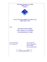 Bảo hiểm thất nghiệp thực trạng và giải pháp tại thành phố cần thơ