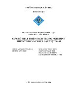 Cơ chế phát triển sạch trong nghị định thư kyoto và pháp luật việt nam