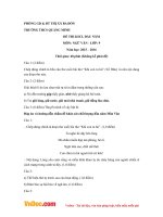 Đề thi khảo sát chất lượng đầu vào môn Ngữ văn lớp 9 trường THCS Quảng Minh, Ba Đồn năm 2015 - 2016