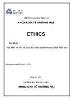 Mại dâm và vấn đề đạo đức kinh doanh trong xã hội hiện nay