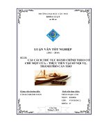 Cải cách thủ tục hành chính theo cơ chế một cửa thực tiễn tại sở nội vụ cần thơ