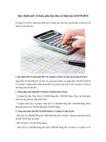 Quy định mới về thuế, phí, hóa đơn có hiệu lực từ 01/8/2016