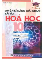 Luyện kỹ năng giải nhanh bài tập hóa học 10 cù thanh toàn 