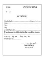 Giấy chứng nhận học lớp Nhận thức về Đảng