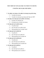 PHÁT TRIỂN KỸ NĂNG DẠY HỌC TÁC PHẨM VĂN CHƯƠNG Ở TRƯỜNG TRUNG HỌC PHỔ THÔNG