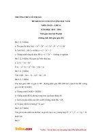 Đề thi khảo sát chất lượng đầu năm môn Toán lớp 8 trường THCS Võ Thị Sáu, Hải Phòng năm 2015 - 2016