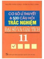 Cơ sở lý thuyết  500 câu hỏi trắc nghiệm đại số và giải tích 11 nguyễn thành dũng