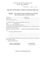 Đơn xin nghỉ học tạm thời và bảo lưu kết quả