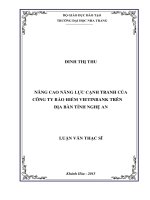 Nâng cao năng lực cạnh tranh của công ty bảo hiểm vietinbank trên địa bàn tỉnh nghệ an 