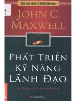 Phát triển kỹ năng lãnh đạo  john c  maxwell; đinh việt hòa MPSM, nguyễn thị kim oanh (dịch), lê duy hiếu (hiệu đính) pdf 