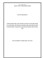 Đánh giá kiến thức, thực hành về vệ sinh an toàn thực phẩm của người trực tiếp tham gia chế biến thực phẩm đối với thức ăn đường phố và giải pháp thực hiện tại quận hoàn kiếm   thành phố hà nội năm 2014   2015