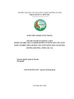 ĐÁNH GIÁ HIỆU QUẢ VÀ ĐỊNH HƯỚNG SỬ DỤNG ĐẤT SẢN XUẤT NÔNG NGHIỆP THEO HƯỚNG SẢN XUẤT HÀNG HÓA TẠI HUYỆN MƯỜNG KHƯƠNG, TỈNH LÀO CAI