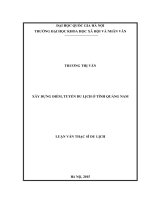 Xây dựng điểm, tuyến du lịch ở tỉnh quảng nam 