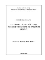 Vai trò của các tổ chức xã hội đối với hệ thống chính trị ở việt nam hiện nay 