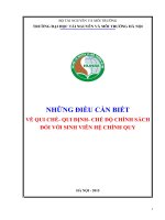 Bài thu hoạch: NHỮNG ĐIỀU CẦN BIẾT VỀ QUI CHẾ QUI ĐỊNH CHẾ ĐỘ CHÍNH SÁCH ĐỐI VỚI SINH VIÊN HỆ CHÍNH QUY