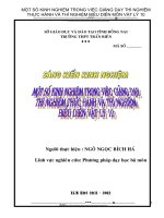 SKKN một số KINH NGHIỆM TRONG VIỆC GIẢNG dạy THÍ NGHIỆM THỰC HÀNH và THÍ NGHIỆM BIỂU DIỄN môn vật lý 10 