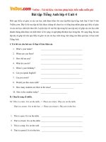 Bài tập Tiếng Anh lớp 4 Unit 4