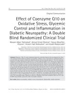 Effect of coenzyme q10 on oxidative stress, glycemic control and inflammation in diabetic neuropathy a double blind randomized clinical trial pdf 